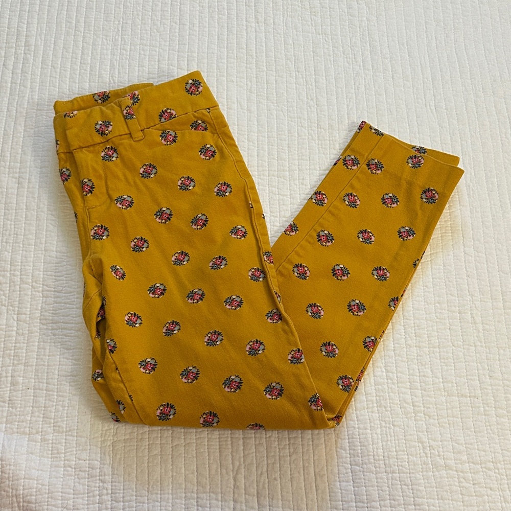 Old Navy Pixie Mustard Floral Skinny Pants Size 0 - Picture 3 of 6